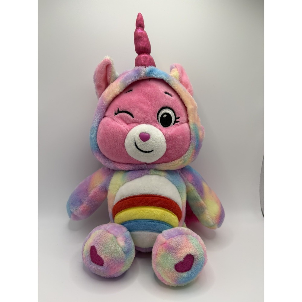 Care Bears Unlock The Magic Cheer Bear Plush Toy Unicorn Hood Rainbow 14in 2021